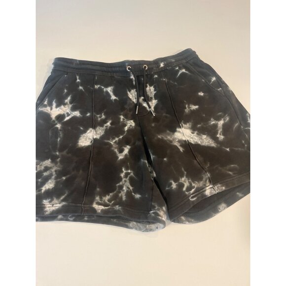 A/X Armani Exchange Tie-Dye Black & White Drawstring Shorts - Picture 1 of 10
